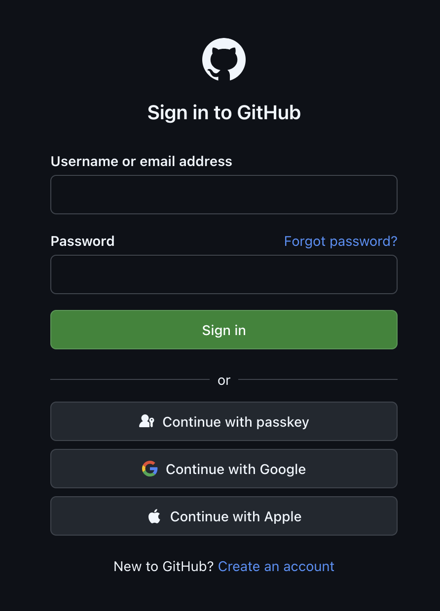 GitHub サインイン画面