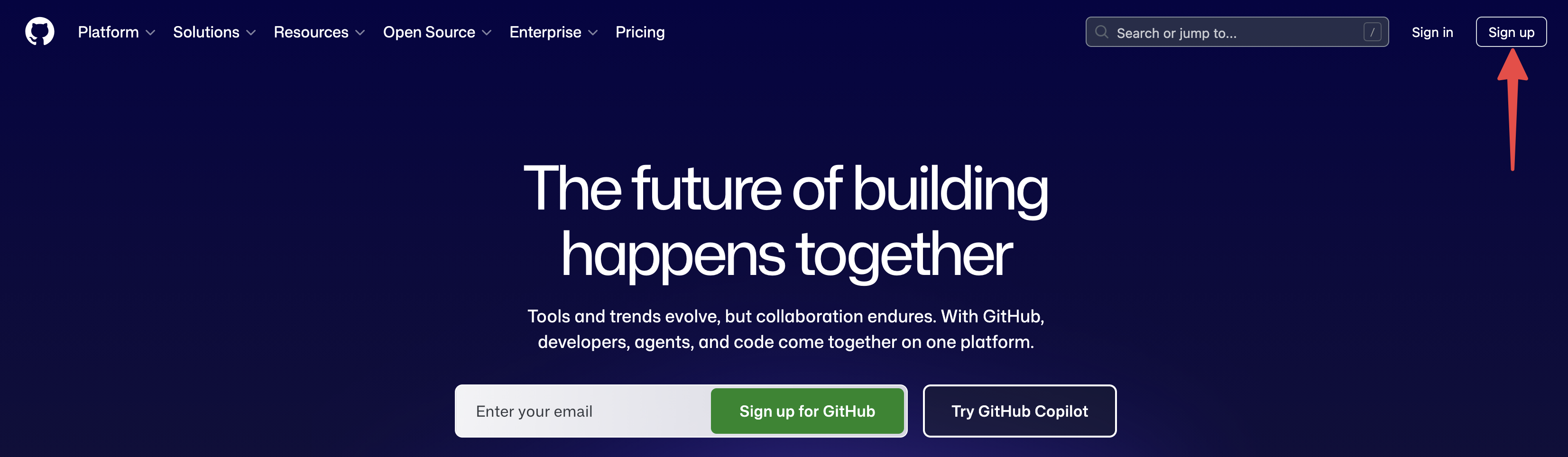 GitHub ホーム画面
